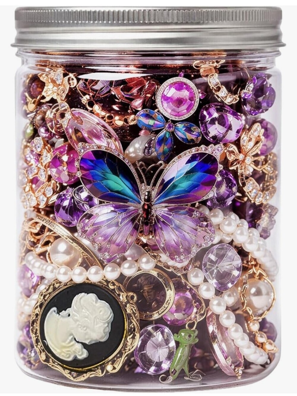 Purple Butterfly Gemstone Jar Necklace & Jewelry MYSTERY JAR